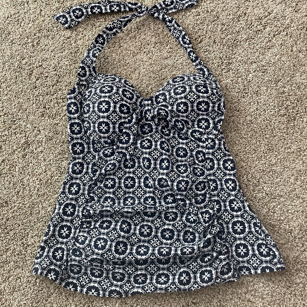Merona Black and White Halter Swim Top Maternity